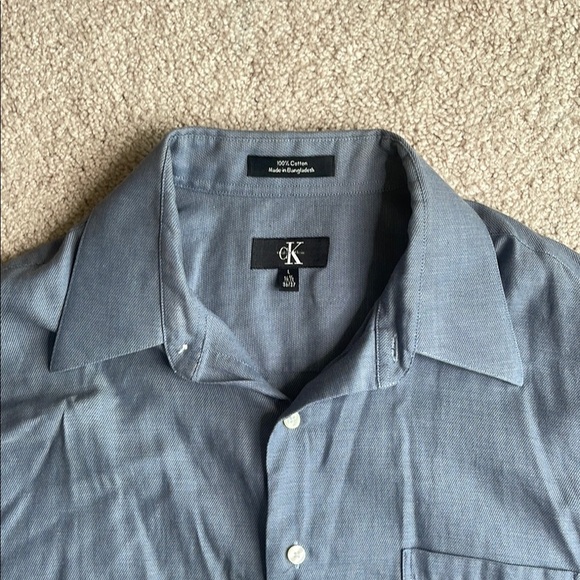 Calvin Klein Blue Casual Button Down Shirt - Picture 2 of 6